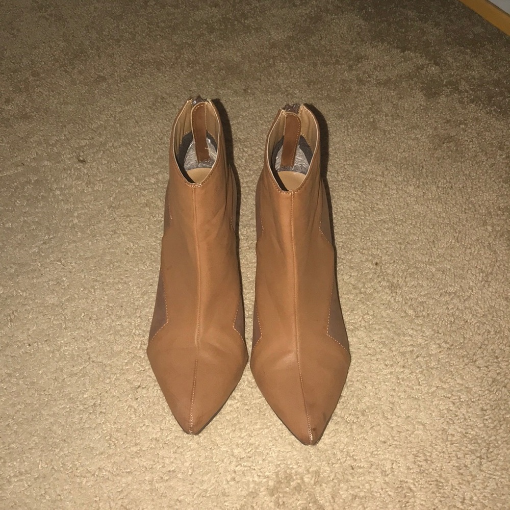 Tan High heel booties
